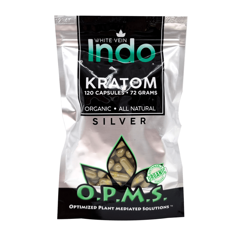 OPMS Silver - Kratom Capsules Bag (120ct / 72g) - MK Distro