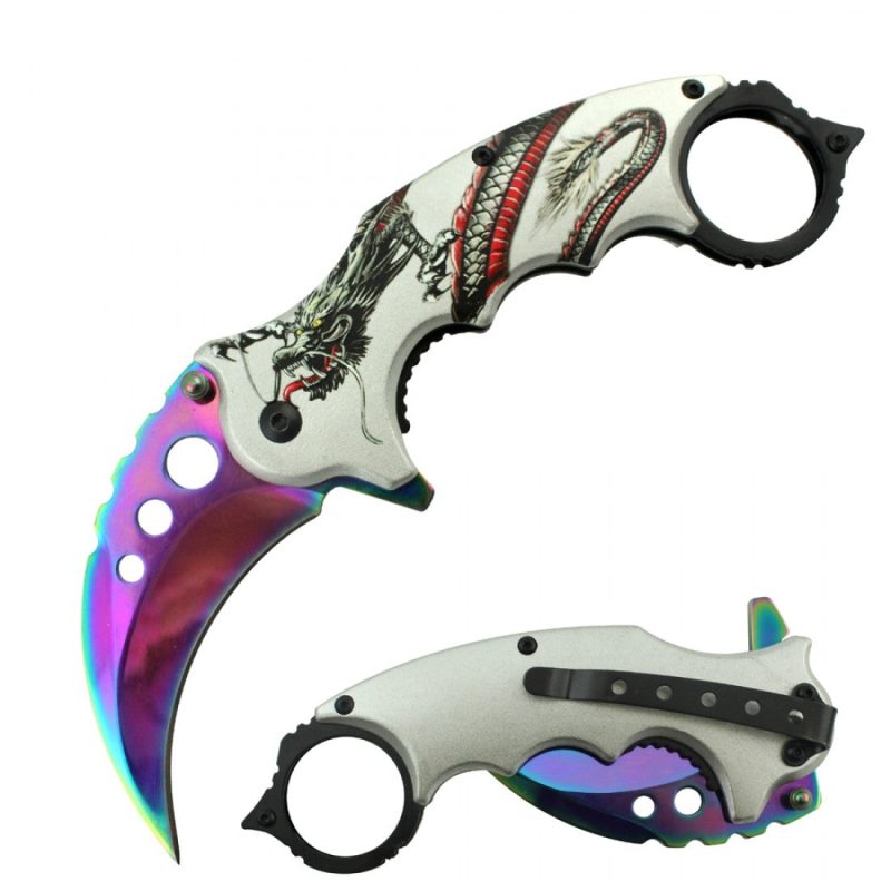 7 overall spring assisted karambit knife w stainless blade and dragon artwork handle 2179 1100x1100 1