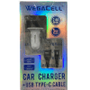 WegaCell - 2USB Port Fast Charge (Car Charger + USB Type-C 5ft Cable) - Electronics (2.4A Output) - MK Distro