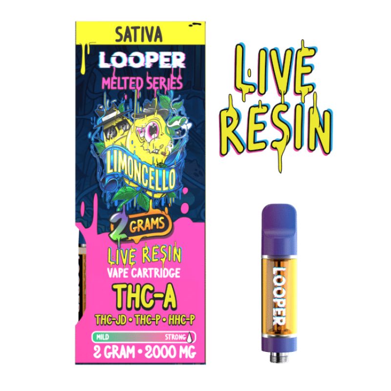 LOOPER - Lifted Live Resin (THC-A+THC-P+HHC) - Hemp Cartridges (2g x 5) - MK Distro