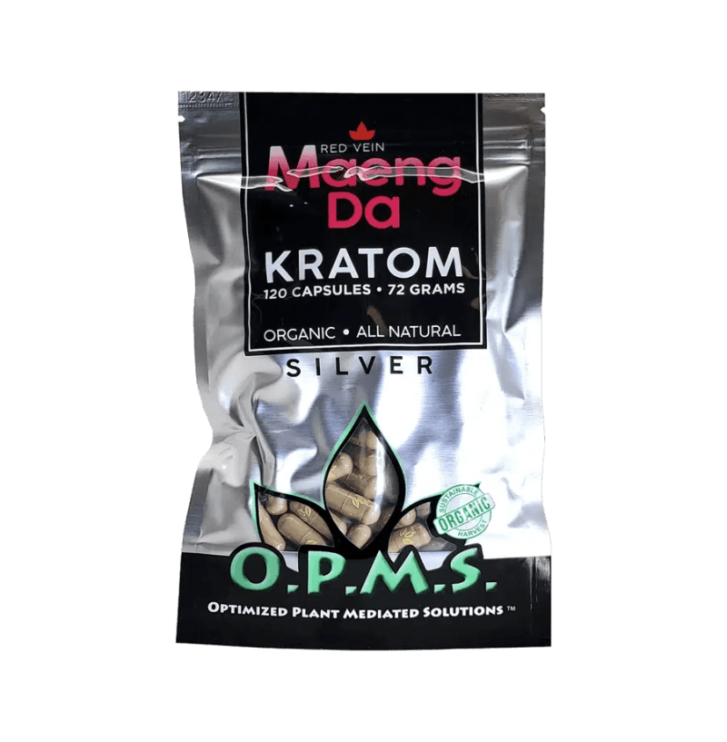 OPMS Silver - Kratom Capsules Bag (120ct / 72g) - MK Distro