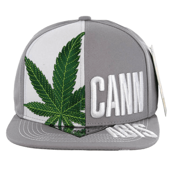 Adjustable Baseball Hat - CANNABIS Marijuana Green Patch (Gray) - MK Distro