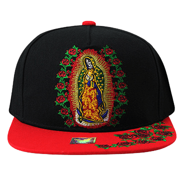 Adjustable Baseball Hat - Guadalupe (Black/Red) - MK Distro