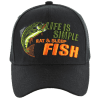 Adjustable Baseball Hat - Life is Simple Fish (Black/Camo) - MK Distro