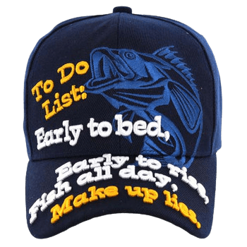 Adjustable Baseball Hat - To do List Fish (Navy) - MK Distro