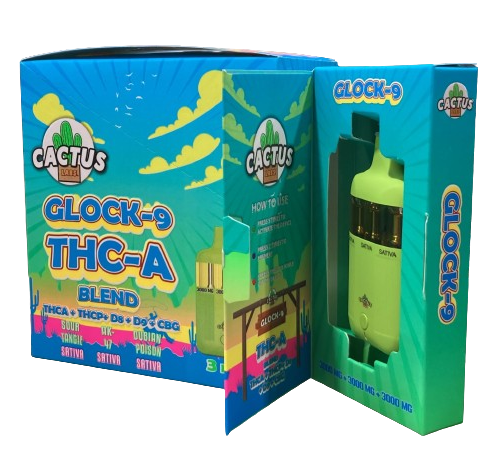 Cactus - 3 in 1 Glock9 (THC + Liquid Diamonds) - Hemp Disposables (9g x 5) - MK Distro