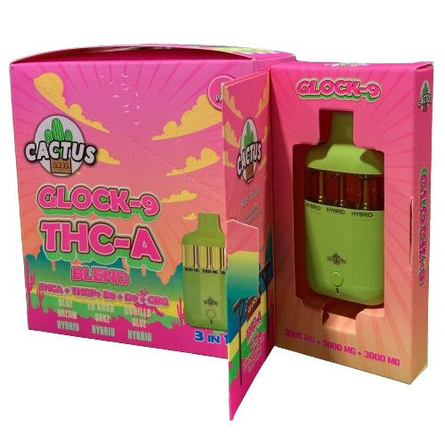 Cactus - 3 in 1 Glock9 (THC + Liquid Diamonds) - Hemp Disposables (9g x 5) - MK Distro