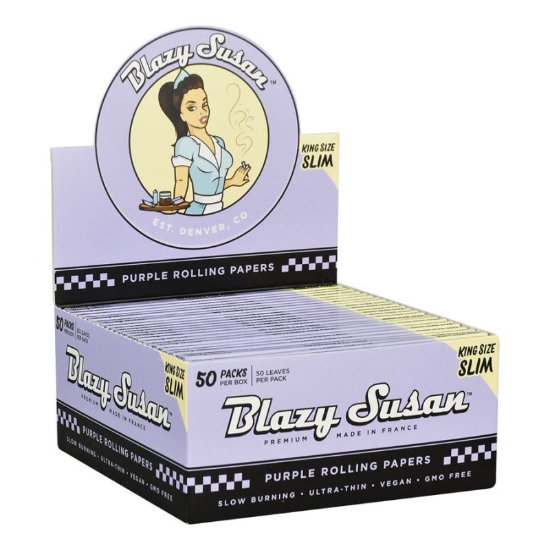 blazy susan purple rolling papers 50pk 50pc display rolling papers dankgeek