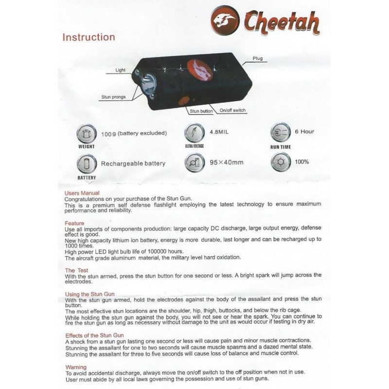 cheetah combo stun gun a3915