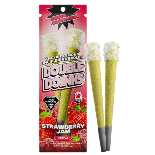 Delta Munchies - Double Doinks Pre-Rolls (THC-A Diamond Infused) - Hemp Pre-Rolls (3g x 5) - MK Distro