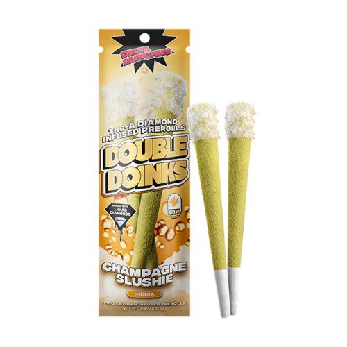 Delta Munchies - Double Doinks Pre-Rolls (THC-A Diamond Infused) - Hemp Pre-Rolls (3g x 5) - MK Distro