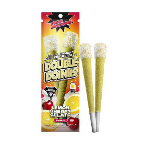 Delta Munchies - Double Doinks Pre-Rolls (THC-A Diamond Infused) - Hemp Pre-Rolls (3g x 5) - MK Distro