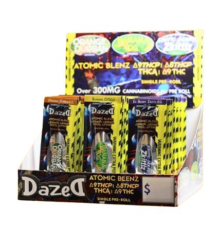 Dazed - 3 in 1 Atomic Blendz (D8+D9+THCA+THCP) 0.75g Pre-Rolls - Hemp Pre Rolls (300mg x 30) - MK Distro