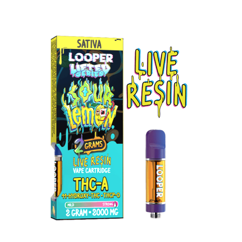 LOOPER - Lifted Live Resin (THC-A+THC-P+HHC) - Hemp Cartridges (2g x 5) - MK Distro