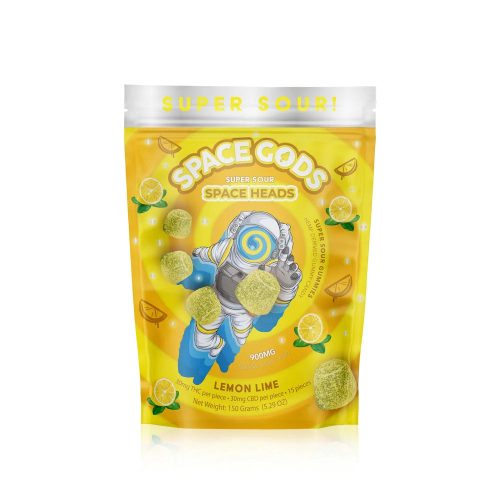 Space Gods Super Sour Space Heads (D9 THC + CBD) - Space Gummies (900mg) - MK Distro