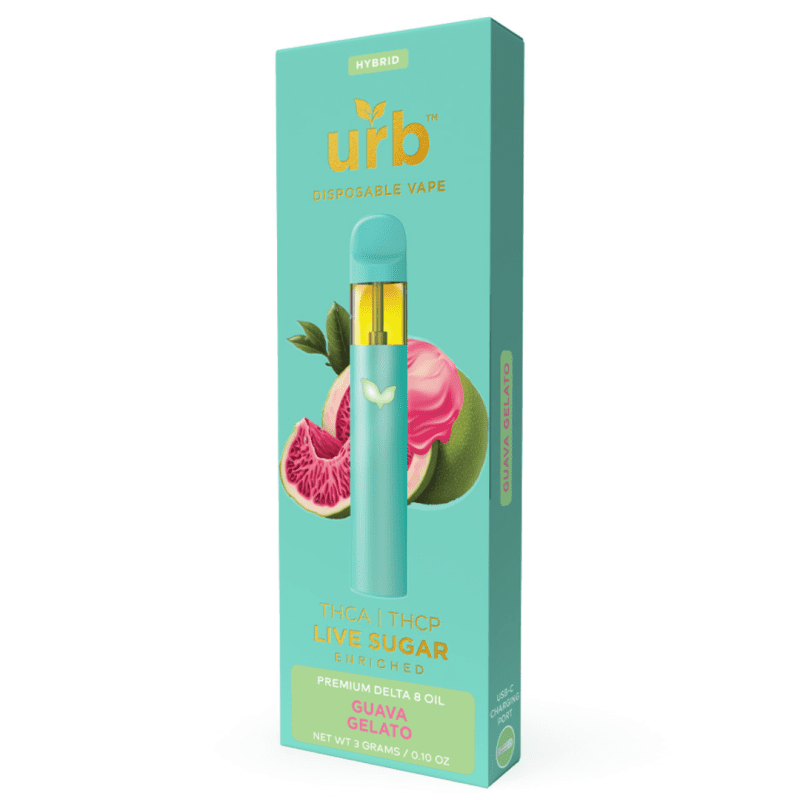 urb - Live Sugar Premium D8 Oil Enriched (THCA + THCP) - Hemp Disposables (3g x 6) - MK Distro