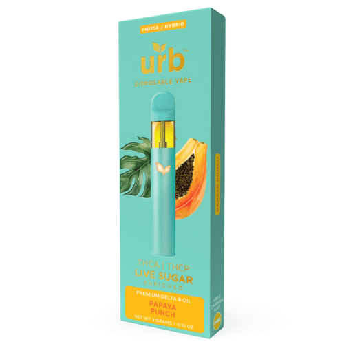 urb - Live Sugar Premium D8 Oil Enriched (THCA + THCP) - Hemp Disposables (3g x 6) - MK Distro