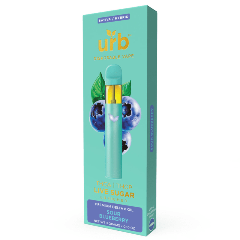 urb - Live Sugar Premium D8 Oil Enriched (THCA + THCP) - Hemp Disposables (3g x 6) - MK Distro