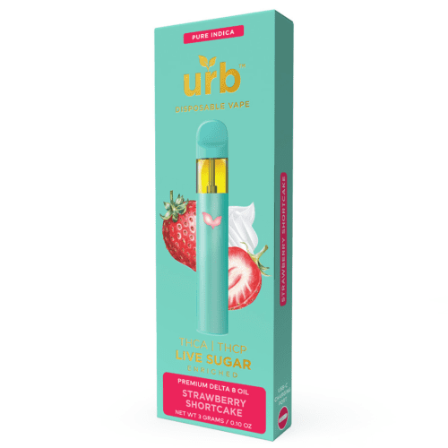 urb - Live Sugar Premium D8 Oil Enriched (THCA + THCP) - Hemp Disposables (3g x 6) - MK Distro